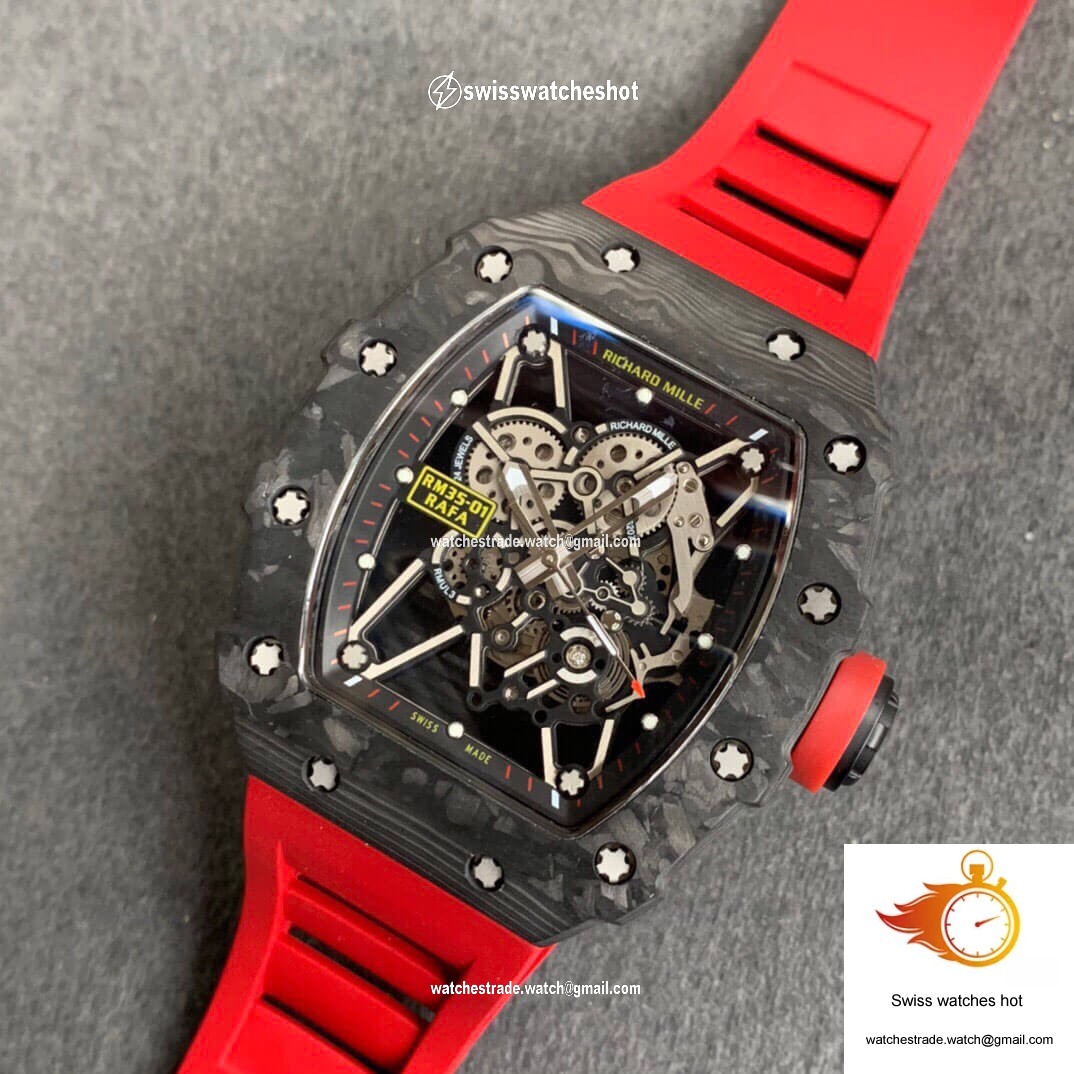 Richard Mille RM35-01 KV Factory Carbon Fiber Red Strap 9