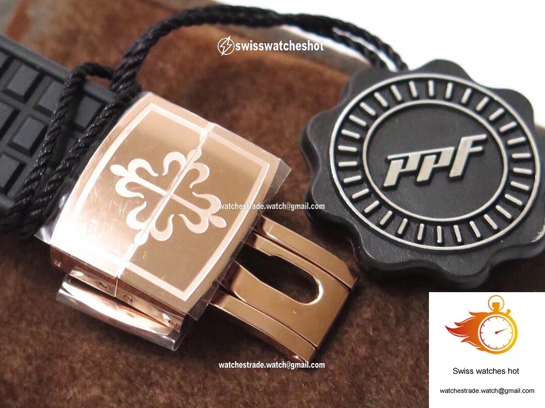 Patek Philippe Aquanaut PPF Factory Rose Gold Black Dial 9