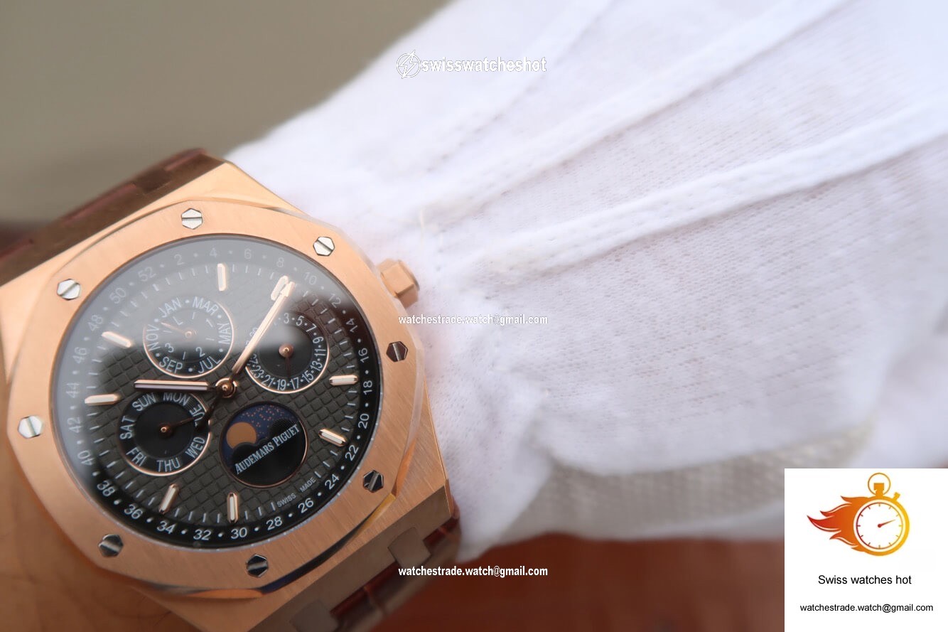 Audemars Piguet Royal Oak Perpetual Calendar 26574 JF Factory Rose Gold Grey Dial 9