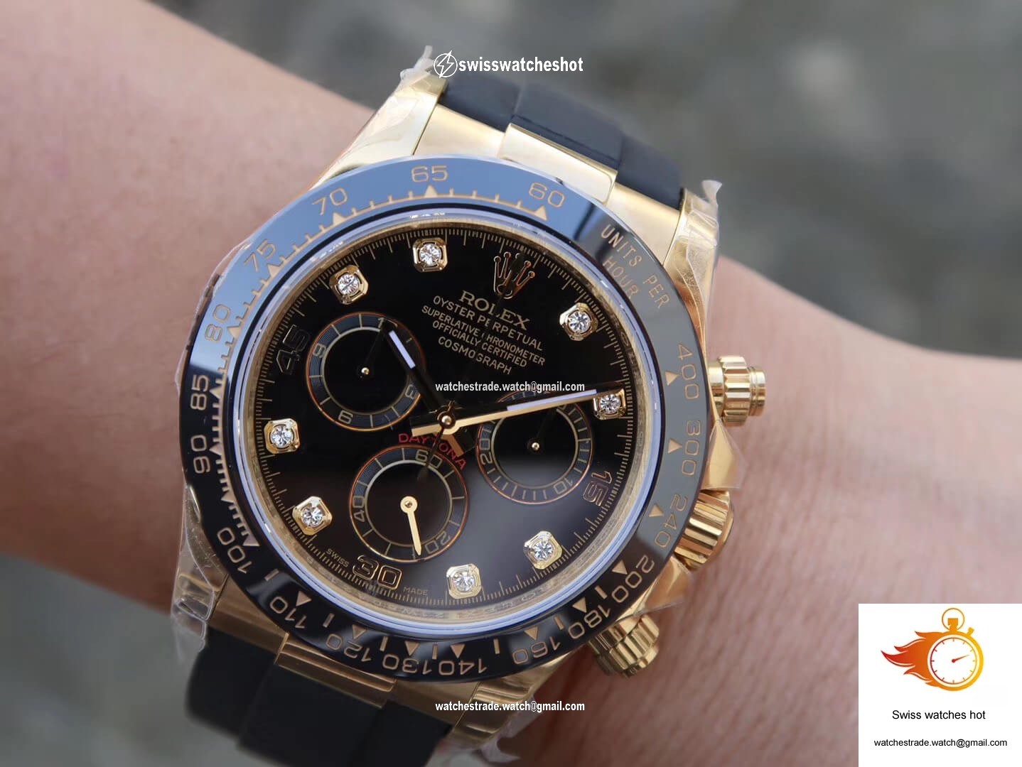 Rolex Daytona Cosmograph M116518ln-0046 JH Factory Diamond Black Dial 9