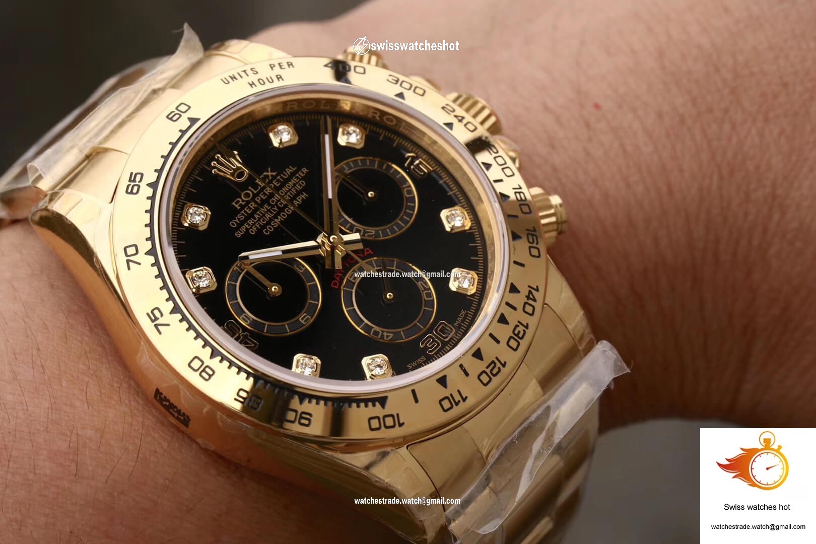 Rolex Daytona Cosmograph M116508-0008 JH Factory Diamonds Black Dial 9