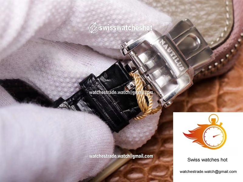 PF Factory Patek Philippe Nautilus 5726/1A-010 Moonphase Black Leather Strap 9