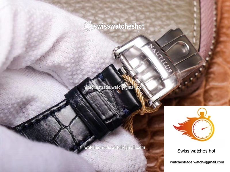 PF Factory Patek Philippe Nautilus 5726/1A-014 Moonphase Black Leather Strap 9