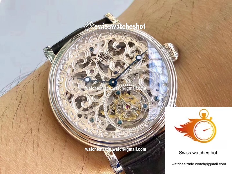 Patek Philippe Tourbillon 316L Stainless Steel Skeleton Dial 9