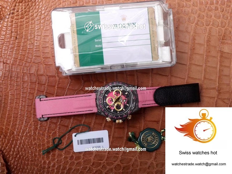 Rolex Daytona Cosmos Chronograph Carbon Fiber Edition Pink Exploded Dragon Dial 9