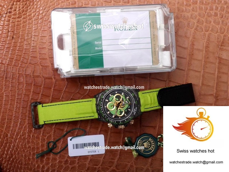Rolex Daytona Cosmos Chronograph Carbon Fiber Edition Green Exploded Dragon Dial 9
