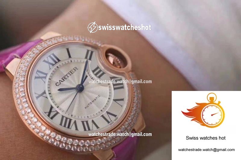 Cartier Ballon Bleu 36MM Rose Gold V9 Factory Silver Dial 9