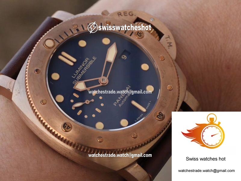 Panerai Luminor Submersible 1950 3 Days Automatic Bronzo PAM671 VS Factory V2 Blue Dial 9