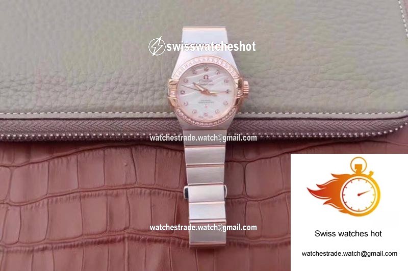 Omega Constellation Double Eagle Lady Pink Mother-Of-Pearl Dial 27MM 3S Factory 9