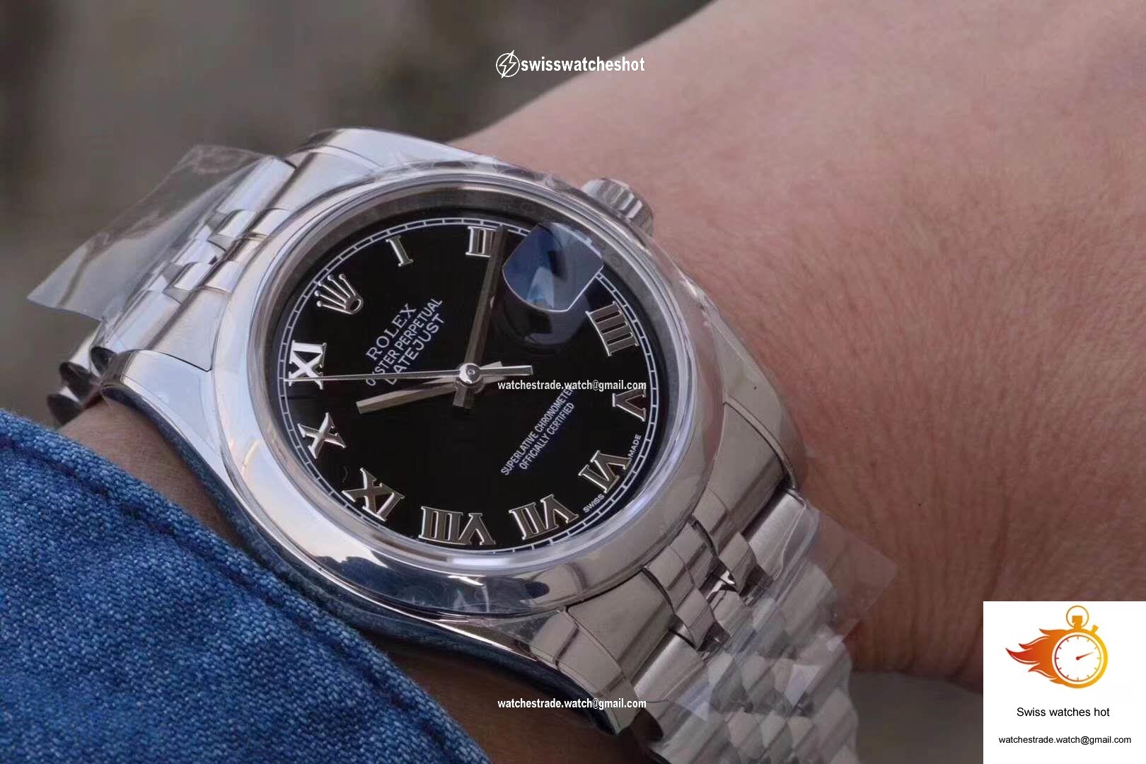 Rolex Datejust 116234 36mm AR Factory Black Dial Rome Time Scale 9
