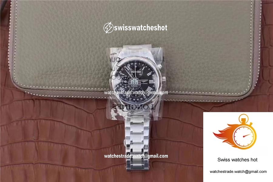 Longines Conquest Classic Chronograph Moonphase Black Dial 9