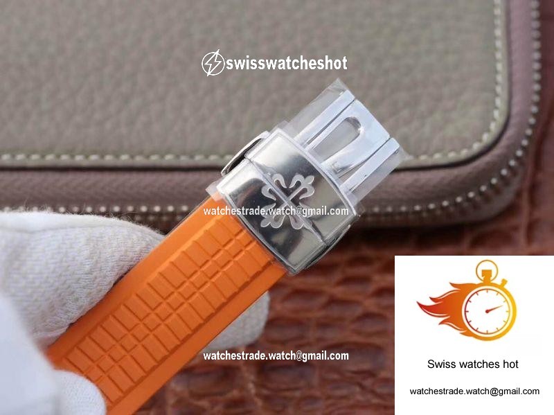 Patek Philippe Aquanaut Chronograph 5968A Orange Rubber Strap Black Dial 9