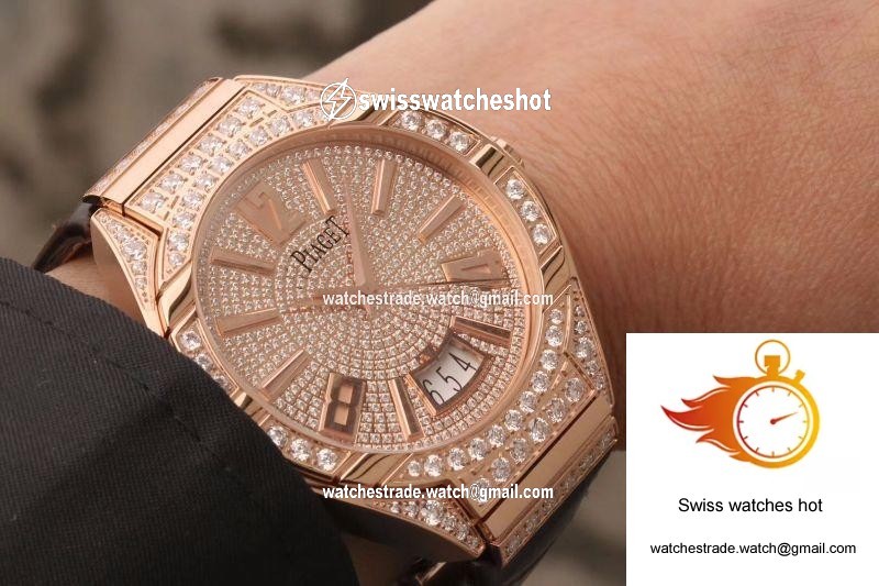 Piaget Polo MKS Factory Rose Gold Case Diamond Dial 9