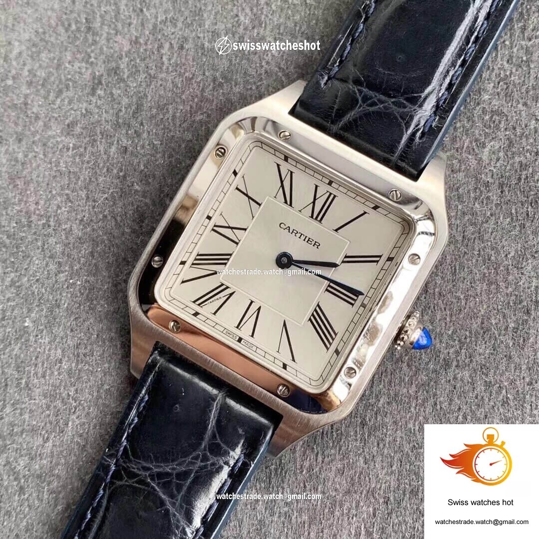 Cartier Santos WSSA0022 Blue Cowhide Strap 9