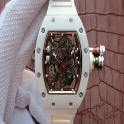 Richard Mille RM055 KV Factory White Ceramic Rubber Strap