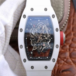 Richard Mille RM055 KV Factory Ceramic White Rubber Strap