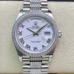 Rolex Day Date M128349RBR-0026 EW Factory Diamond-Set Bezel