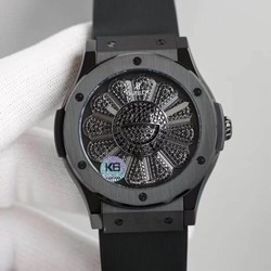 Hublot Classic Fusion Takashi Murakami 507.CX.9000.RX.TAK21 Sunflower Diamond Black Dial