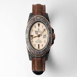 Rolex GMT-MASTER II Diw Carbon Fiber Brown Fabric Strap