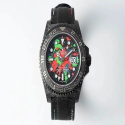 Rolex GMT-MASTER II Diw Carbon Fiber Color Dial Black Fabric Strap