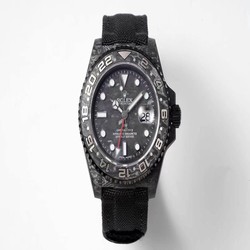 Rolex GMT-MASTER II Diw Carbon Fiber Black Fabric Strap