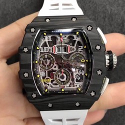 Richard Mille RM011-03 KV Factory Carbon Fiber White Strap