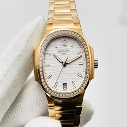 Patek Philippe Nautilus Ladies 7118/1200R-001 3K Factory Silver White Dial