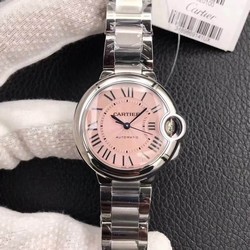 Ballon Bleu De Cartier 33MM W6920041 V6 Factory Pink Dial