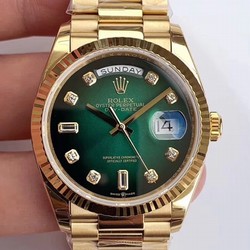 Rolex Day-Date M128238-0069 Yellow Gold EW Factory Gradual Green Dial