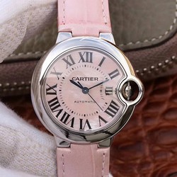 Ballon Bleu De Cartier Ladies 33MM WSBB0002 V6 Factory Pink Dial