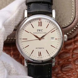 IWC Portofino Automatic IW356501 MKS Factory Black Leather Strap White Dial