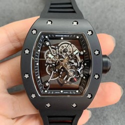 Richard Mille RM055 KV Factory V2 Black Ceramic Rubber Strap