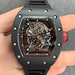 Richard Mille RM055 KV Factory V2 Ceramic Black Rubber Strap