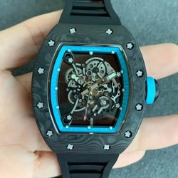 Richard Mille RM055 KV Factory V2 Carbon Fiber Black Rubber Strap