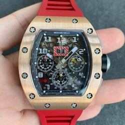 Richard Mille RM011 KV Factory Titanium Case Red Strap