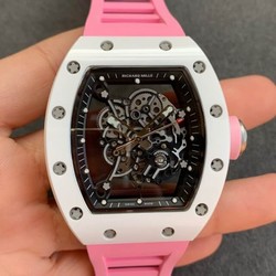 Richard Mille RM055 KV Factory V2 Pink Rubber Strap