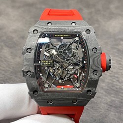 Richard Mille RM35-02 KV Factory Carbon Fiber Red Rubber Strap
