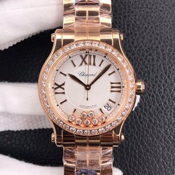 Chopard Happy Diamonds 274808-5004 YF Factory Rose Gold Silver Dial