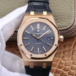 Audemars Piguet Royal Oak 15400 OM Factory Blue Dial Leather Strap