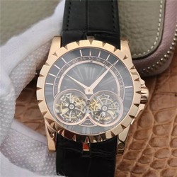 Roger Dubuis Excalibur RDDBEX0280 JB Factory Tourbillon Gold Case Black Dial