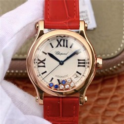 Chopard Happy Sport 36MM Automatic Rose Gold Diamonds YF Factory 274808-5001 Rad
