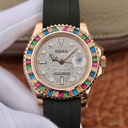 Rolex Oyster Perpetual Yacht Master 116695 Silver Diamonds Dial